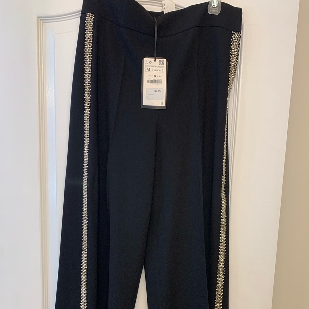 Ara wide leg pant with beading